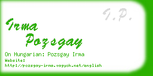 irma pozsgay business card